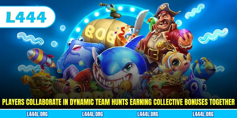 Players collaborate in dynamic team hunts earning collective bonuses together