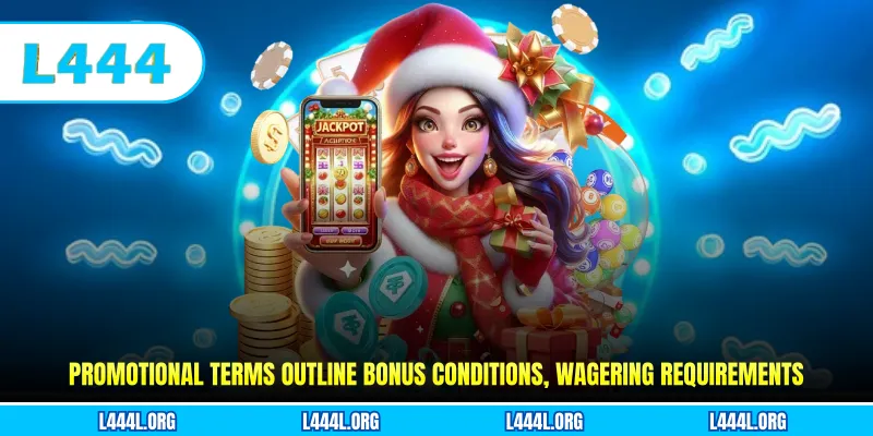 Promotional terms outline bonus conditions, wagering requirements